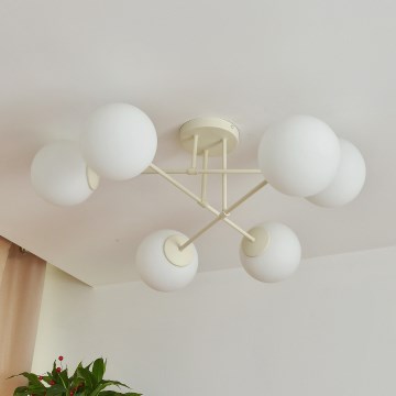 Plafondlamp MOON 6xE27/15W/230V crème