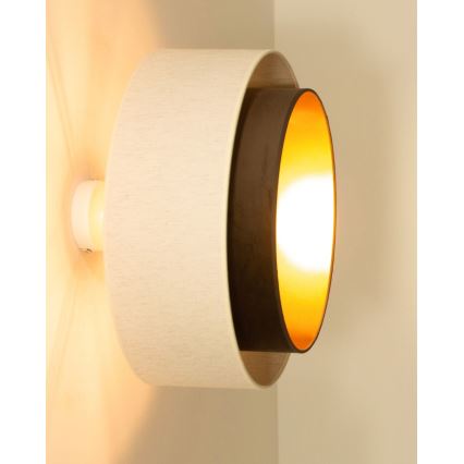 Plafondlamp NATIA 1xE27/60W/230V wit/bruin