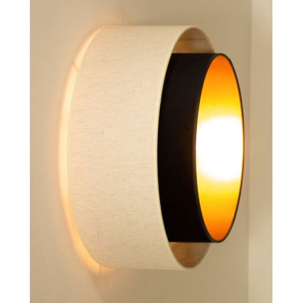 Plafondlamp NATIA 1xE27/60W/230V Ø 45 cm wit/zwart