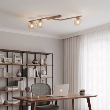Plafondlamp NATON 3xE14/10W/230V beige/rookbeige