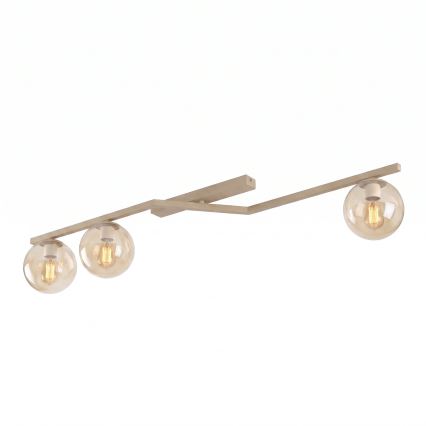 Plafondlamp NATON 3xE14/10W/230V beige/rookbeige