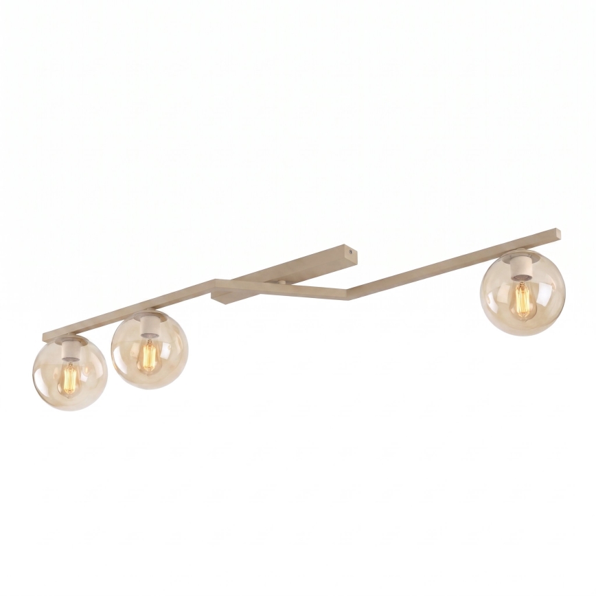 Plafondlamp NATON 3xE14/10W/230V beige/rookbeige
