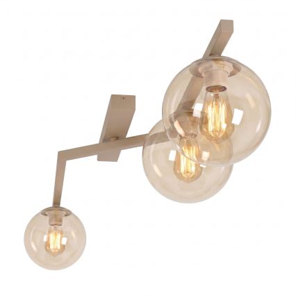 Plafondlamp NATON 3xE14/10W/230V beige/rookbeige