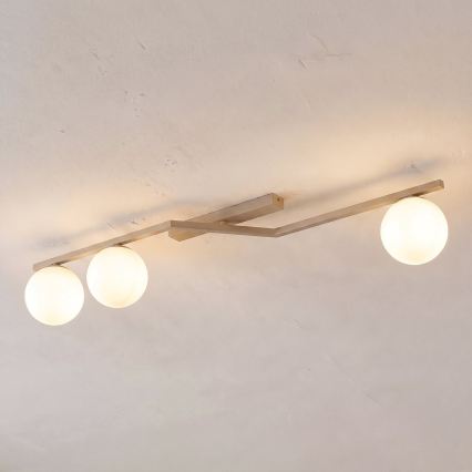 Plafondlamp NATON 3xE14/10W/230V beige/wit