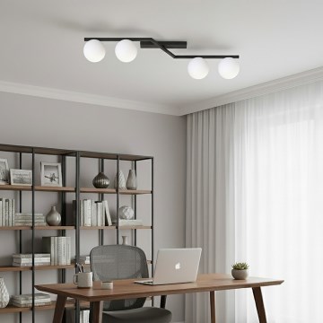 Plafondlamp NATON 4xE14/10W/230V zwart/wit
