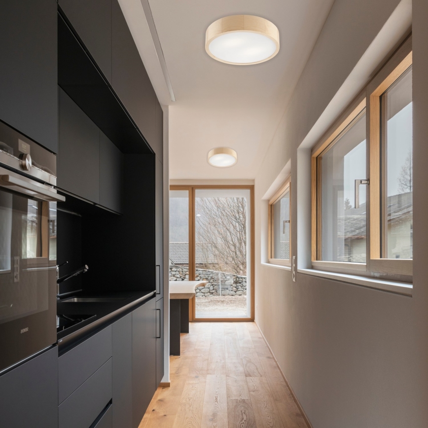 Plafondlamp NATURAL 2xE27/60W/230V Ø 37 cm dennenhout