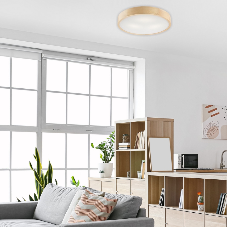 Plafondlamp NATURAL 3xE27/60W/230V ø 47 cm Dennenboom - FSC gecertificeerd