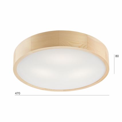Plafondlamp NATURAL 3xE27/60W/230V ø 47 cm Dennenboom - FSC gecertificeerd