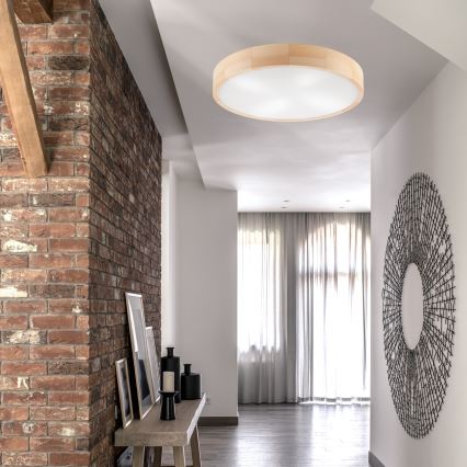 Plafondlamp NATURAL 4xE27/60W/230V ø 57 cm grenen
