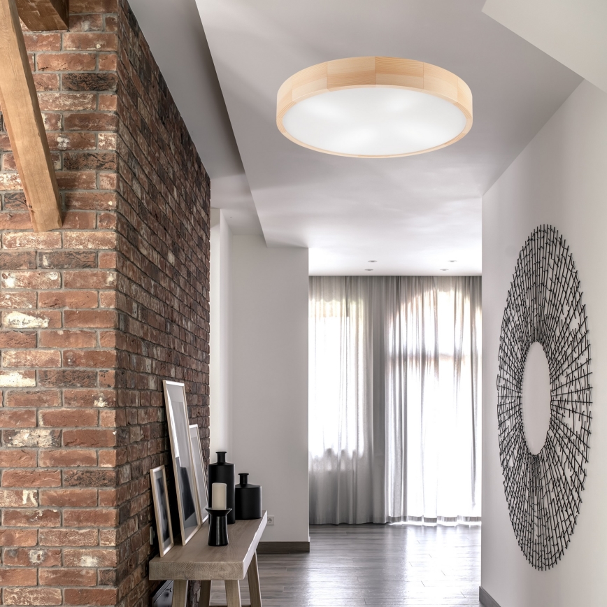 Plafondlamp NATURAL 4xE27/60W/230V ø 57 cm grenen