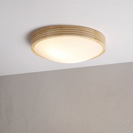 Plafondlamp NATURAL MODERN SLIM 2xE27/15W/230V Ø 37,5 cm grenen