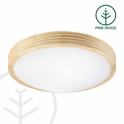 Plafondlamp NATURAL MODERN SLIM 2xE27/15W/230V Ø 37,5 cm grenen