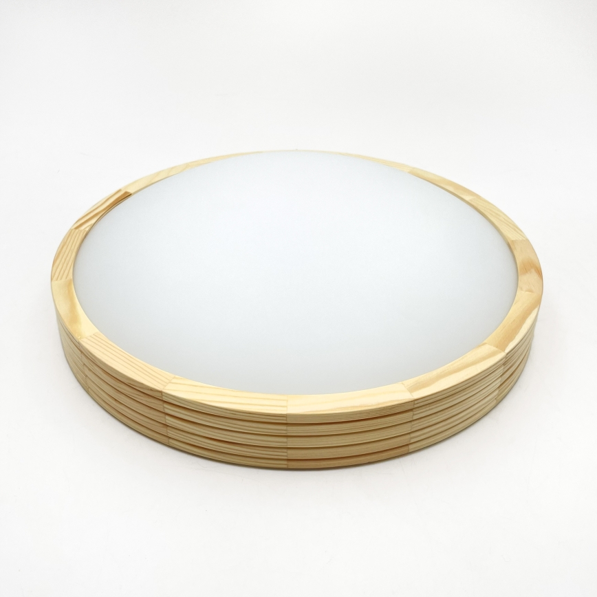 Plafondlamp NATURAL MODERN SLIM 2xE27/15W/230V Ø 37,5 cm grenen