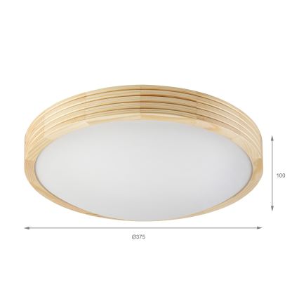 Plafondlamp NATURAL MODERN SLIM 2xE27/15W/230V Ø 37,5 cm grenen