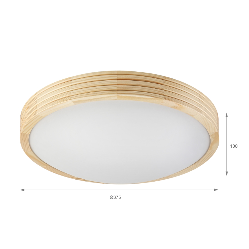 Plafondlamp NATURAL MODERN SLIM 2xE27/15W/230V Ø 37,5 cm grenen