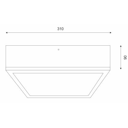 Plafondlamp NATURAL SQUARE 2xE27/15W/230V 31x31 cm Dennenboom/wit