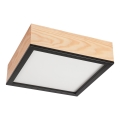 Plafondlamp NATURAL SQUARE 2xE27/15W/230V 31x31 cm Dennenboom/zwart