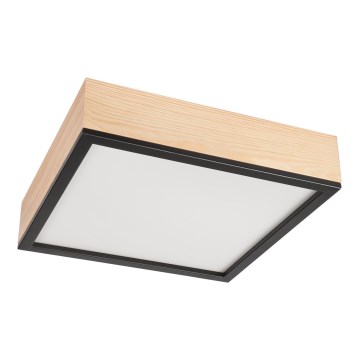 Plafondlamp NATURAL SQUARE 4xE27/15W/230V 39x39 cm Dennenboom/zwart