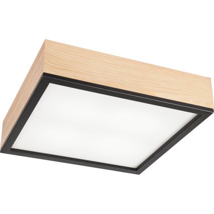 Plafondlamp NATURAL SQUARE 4xE27/15W/230V 39x39 cm Dennenboom/zwart