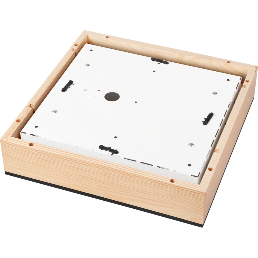 Plafondlamp NATURAL SQUARE 4xE27/15W/230V 39x39 cm Dennenboom/zwart