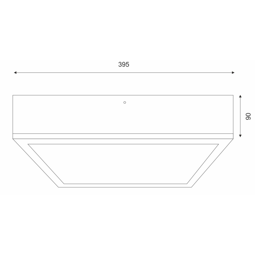 Plafondlamp NATURAL SQUARE 4xE27/15W/230V 39x39 cm Dennenboom/zwart