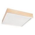 Plafondlamp NATURAL SQUARE 4xE27/15W/230V 48x48 cm Dennenboom/wit