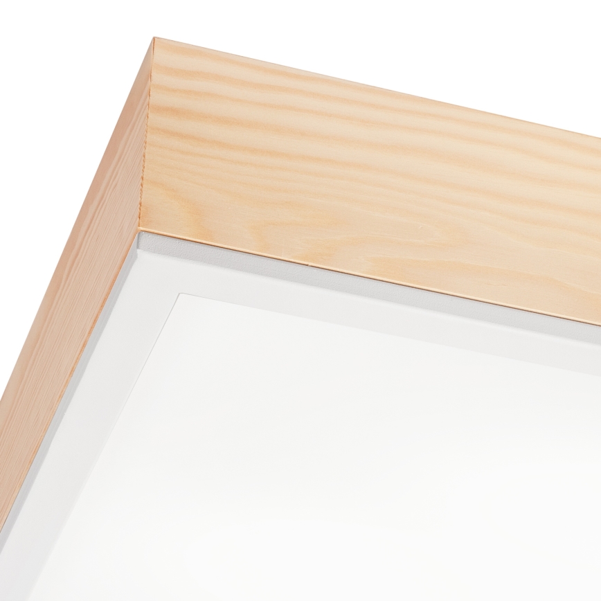 Plafondlamp NATURAL SQUARE 4xE27/15W/230V 48x48 cm Dennenboom/wit