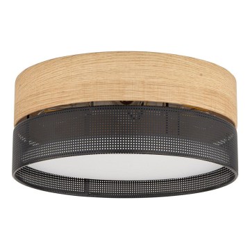 Plafondlamp NICOL 4xE27/15W/230V Ø 50 cm fineer/zwart