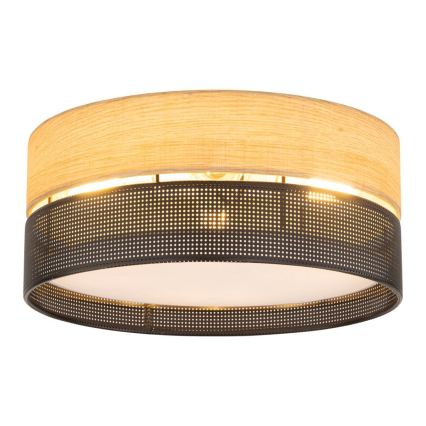 Plafondlamp NICOL 4xE27/15W/230V Ø 50 cm fineer/zwart