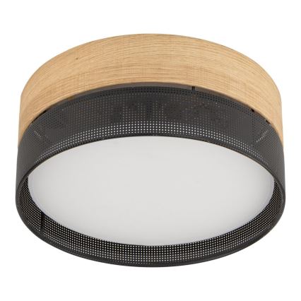Plafondlamp NICOL 4xE27/15W/230V Ø 50 cm fineer/zwart