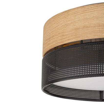 Plafondlamp NICOL 4xE27/15W/230V Ø 50 cm fineer/zwart