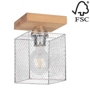 Plafondlamp NORMAN WOOD 1xE27/25W/230V mat eiken - FSC-gecertificeerd