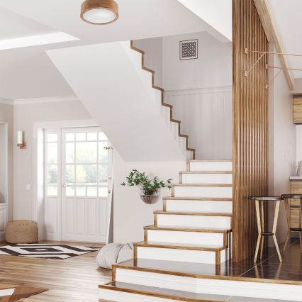 Plafondlamp OAK 1xE27/60W/230V eiken ? 27,5 cm