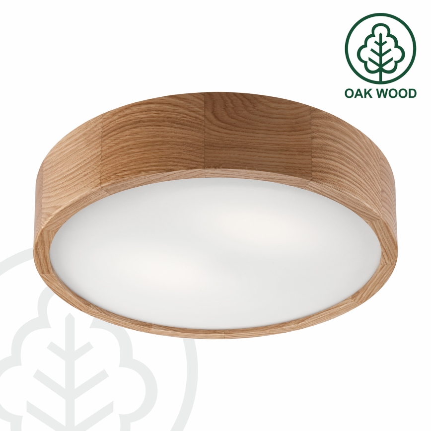 Plafondlamp OAK 2xE27/60W/230V eiken ? 37,5 cm