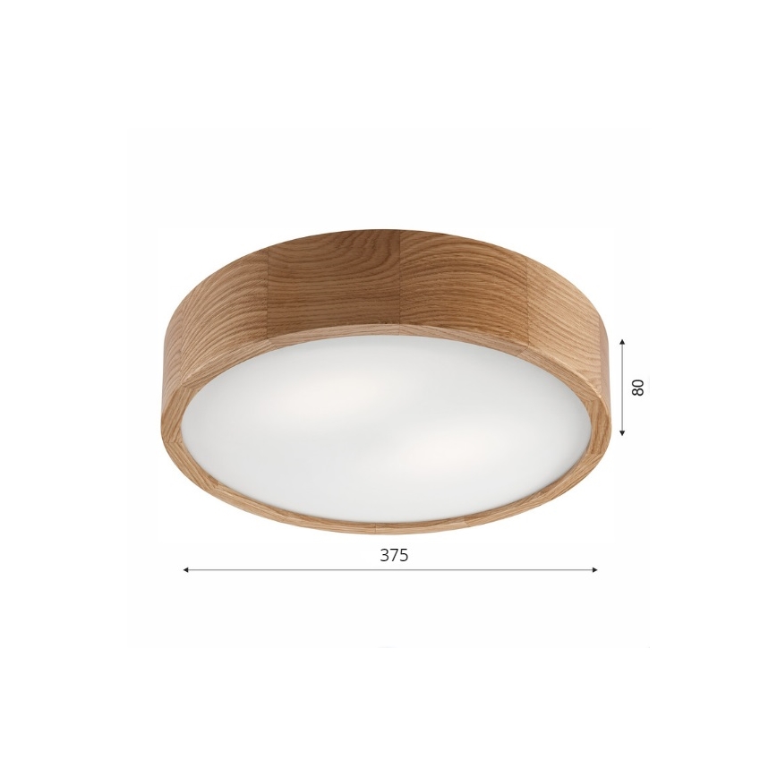 Plafondlamp OAK 2xE27/60W/230V eiken ? 37,5 cm