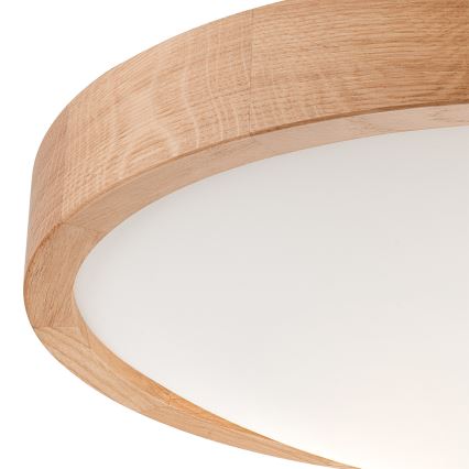 Plafondlamp OAK SLIM 2xE27/60W/230V eiken ø 37 cm - FSC gecertificeerd