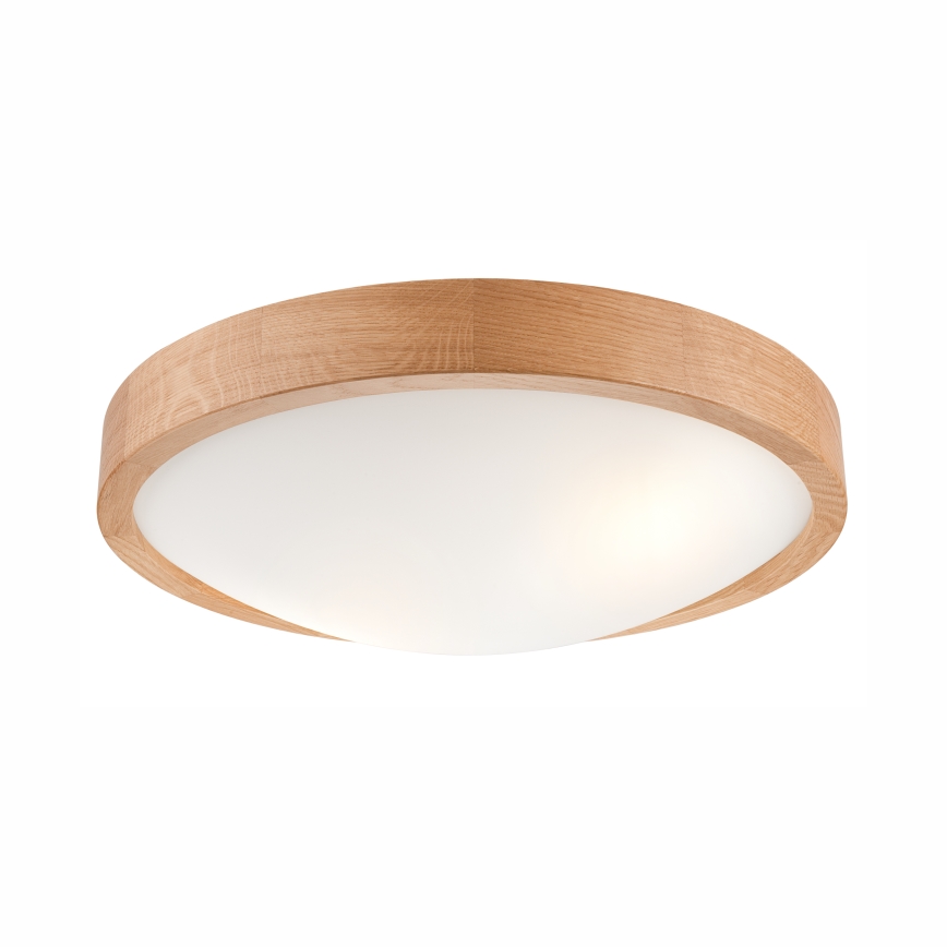 Plafondlamp OAK SLIM 2xE27/60W/230V eiken ø 37 cm