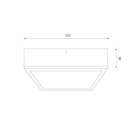 Plafondlamp OAK SQUARE 2xE27/15W/230V 31x31 cm eiken/wit