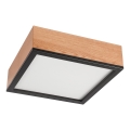 Plafondlamp OAK SQUARE 2xE27/15W/230V 31x31 cm eiken/zwart