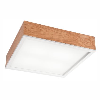 Plafondlamp OAK SQUARE 4xE27/15W/230V 39x39 cm eiken/wit