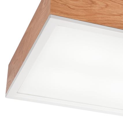 Plafondlamp OAK SQUARE 4xE27/15W/230V 39x39 cm eiken/wit