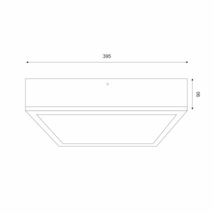 Plafondlamp OAK SQUARE 4xE27/15W/230V 39x39 cm eiken/wit