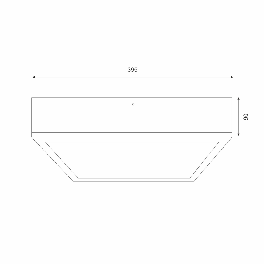 Plafondlamp OAK SQUARE 4xE27/15W/230V 39x39 cm eiken/wit