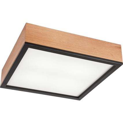 Plafondlamp OAK SQUARE 4xE27/15W/230V 39x39 cm eiken/zwart