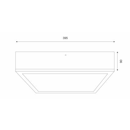 Plafondlamp OAK SQUARE 4xE27/15W/230V 39x39 cm eiken/zwart