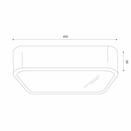 Plafondlamp OAK SQUARE 4xE27/15W/230V 45x45 cm eiken