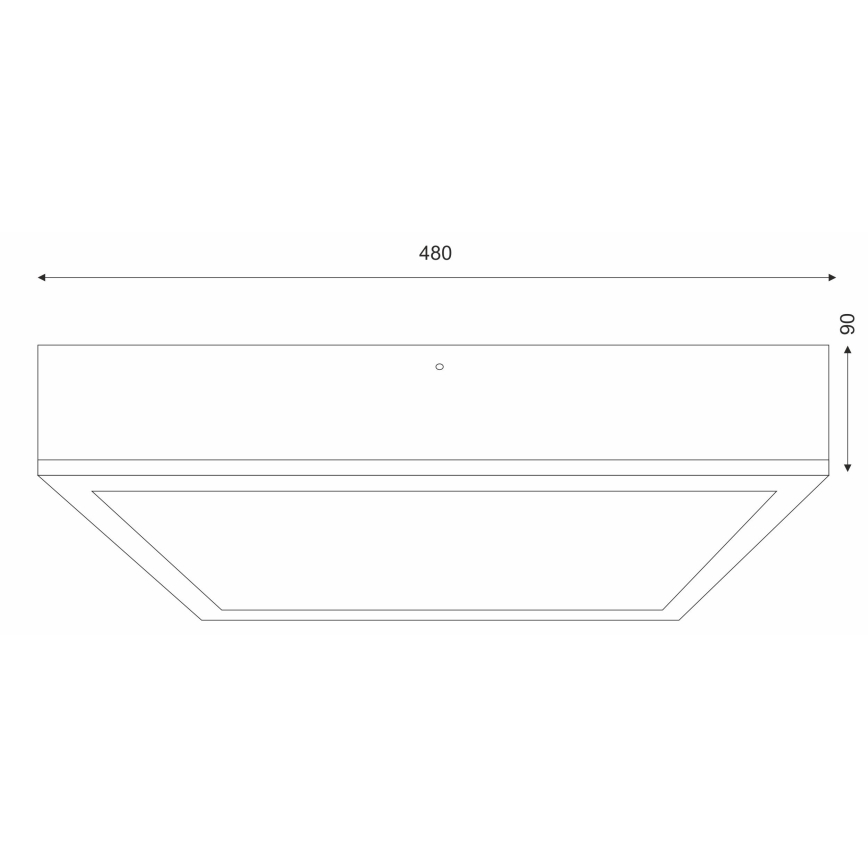Plafondlamp OAK SQUARE 4xE27/15W/230V 48x48 cm eiken/zwart
