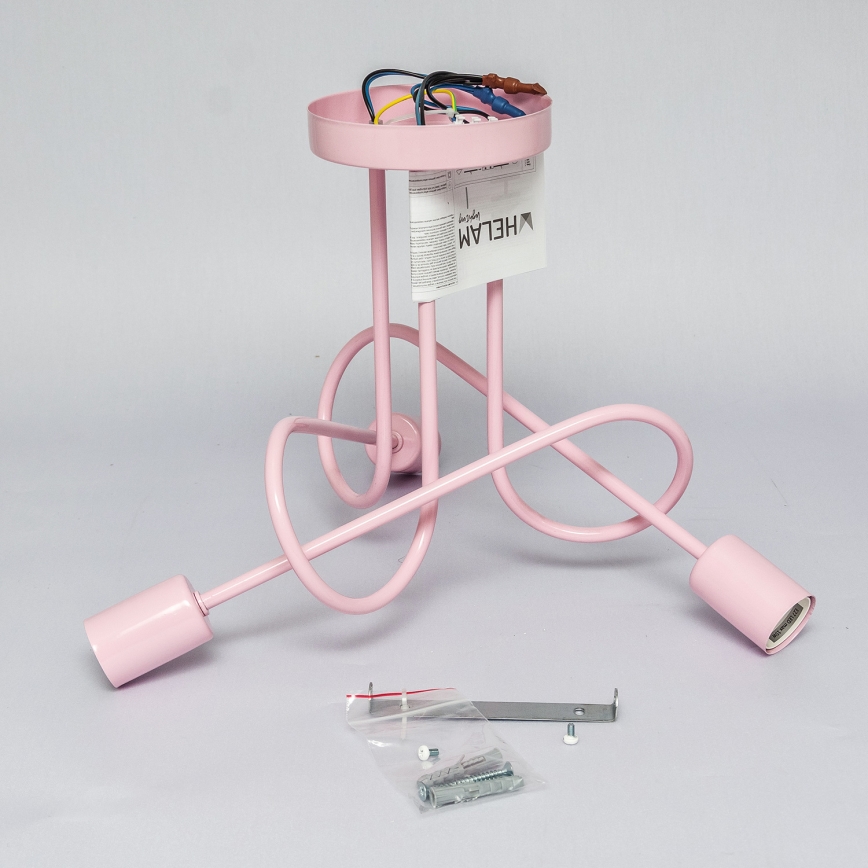 Plafondlamp OXFORD 3xE27/15W/230V roze