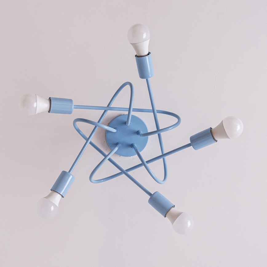 Plafondlamp OXFORD 5xE27/15W/230V blauw