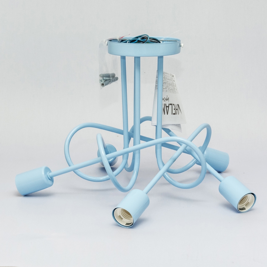 Plafondlamp OXFORD 5xE27/15W/230V blauw